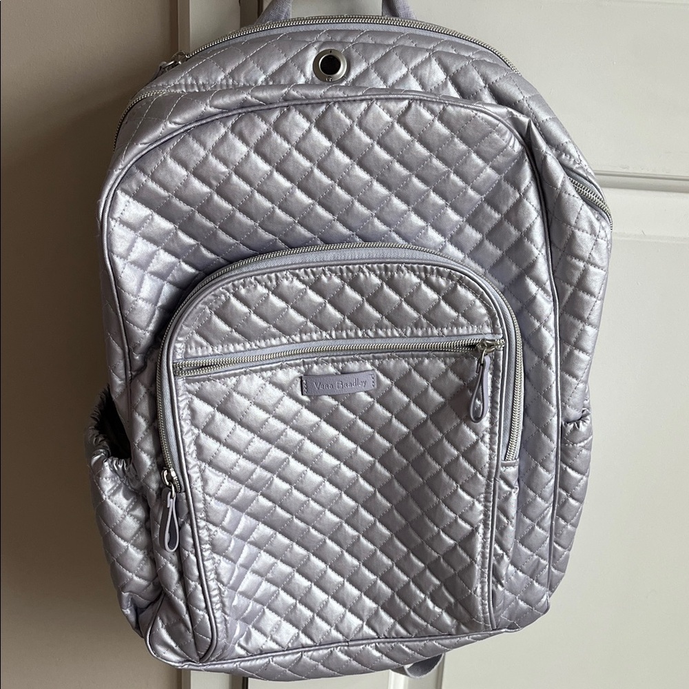 Vera Bradley Metallic Periwinkle Quilted Backpack